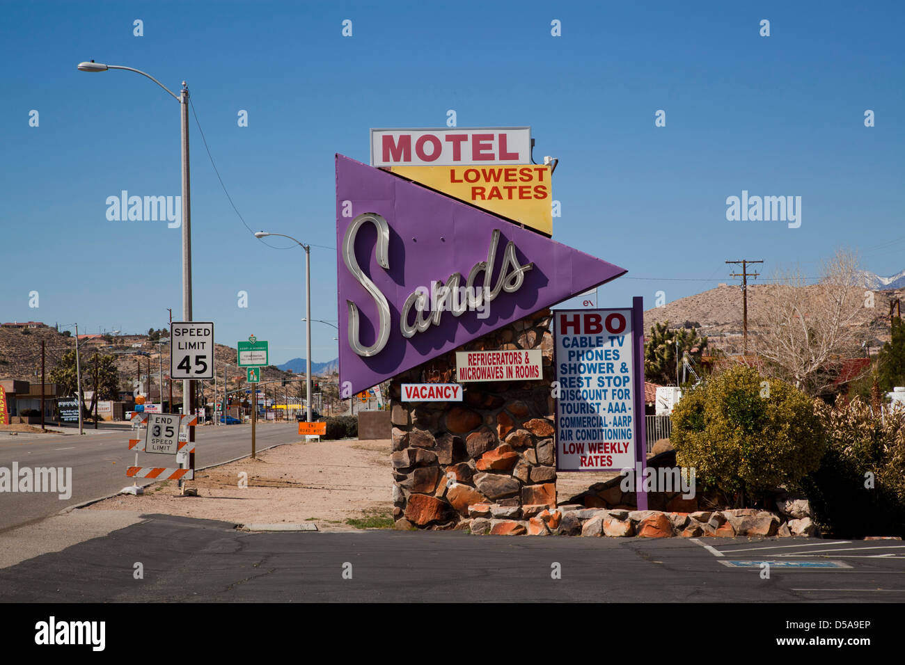 Sands Motel, Yucca Valley, California, Vereinigte Staaten von Amerika Stockfoto