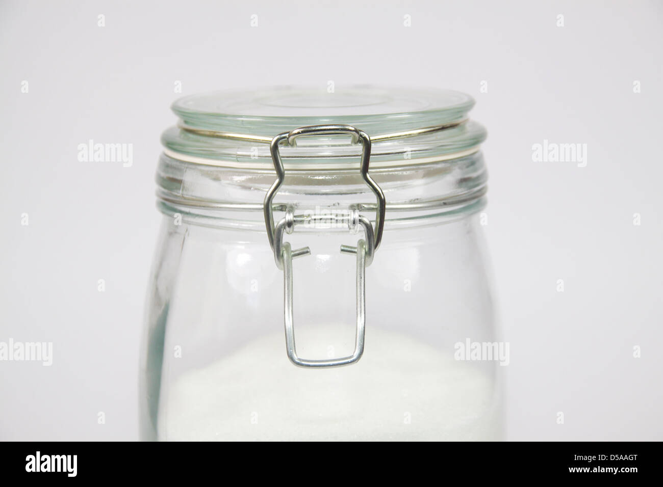 Lagerung Glas Zucker Stockfoto