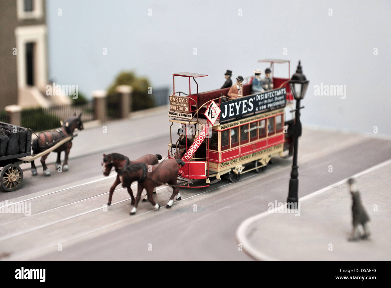 London, Gro √ Übritannien, Modell der Pferdebahn in das London Transport Museum Stockfoto