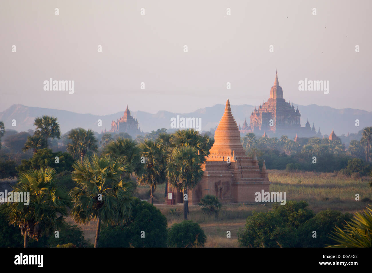 Luftaufnahmen von Bagan Myanmar Stockfoto