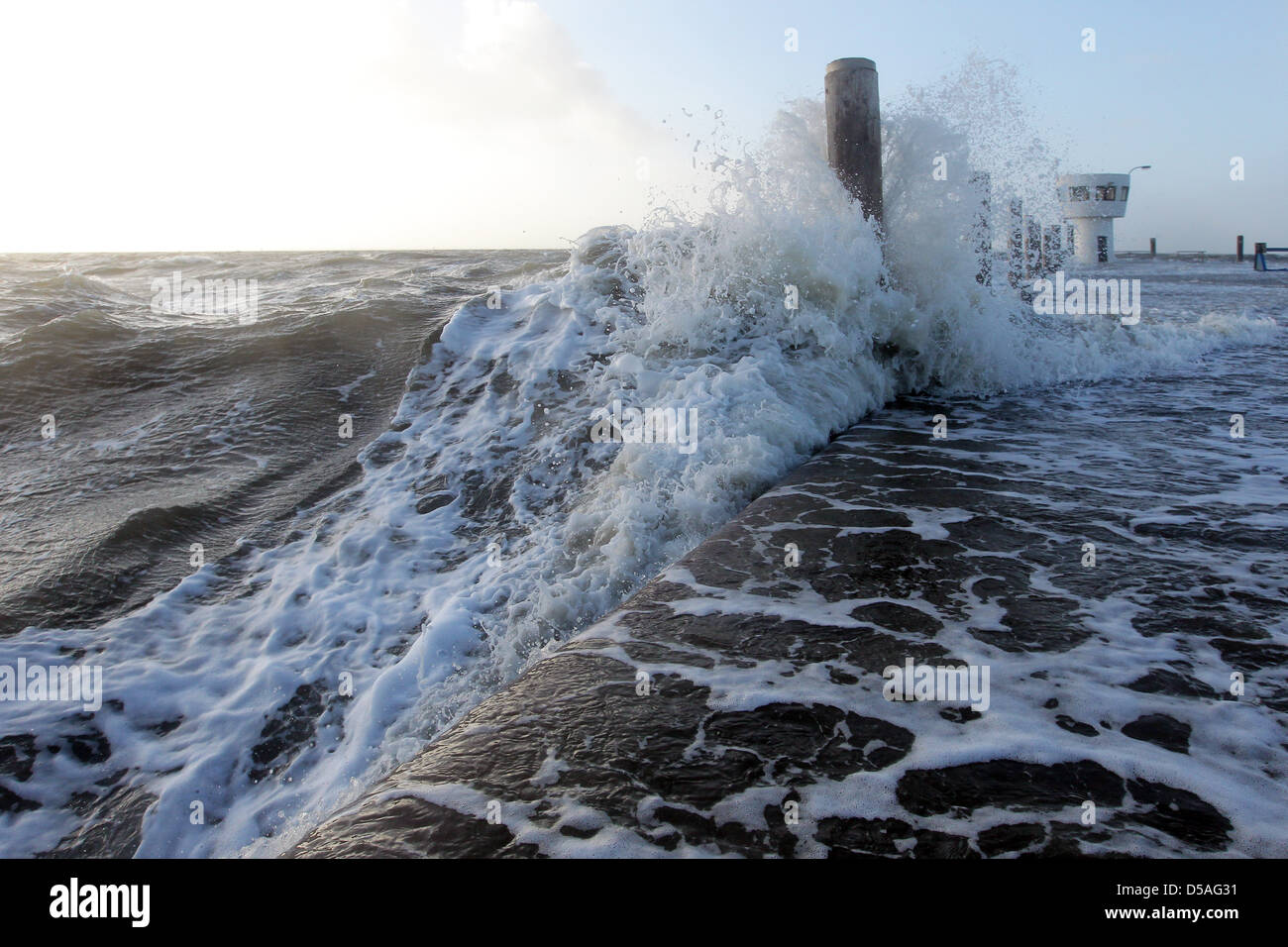 Dagebuell, Deutschland, Sturmflut in der Nordsee Stockfotografie - Alamy