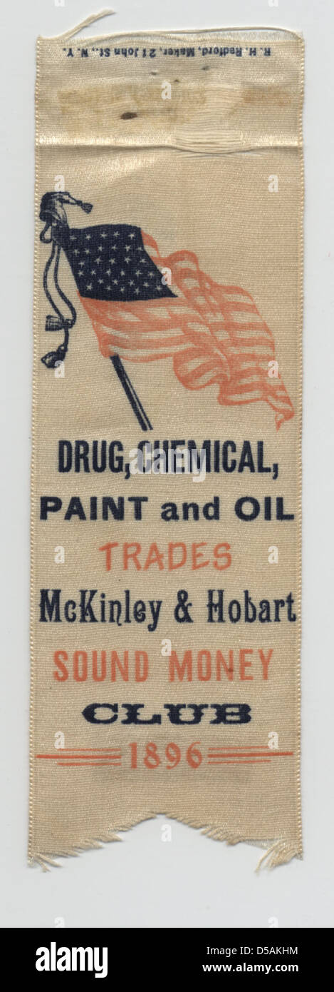 Medikament, Chemikalie, Farbe und Öl Trades McKinley & Hobart Sound Geld Club Band, 1896 Stockfoto