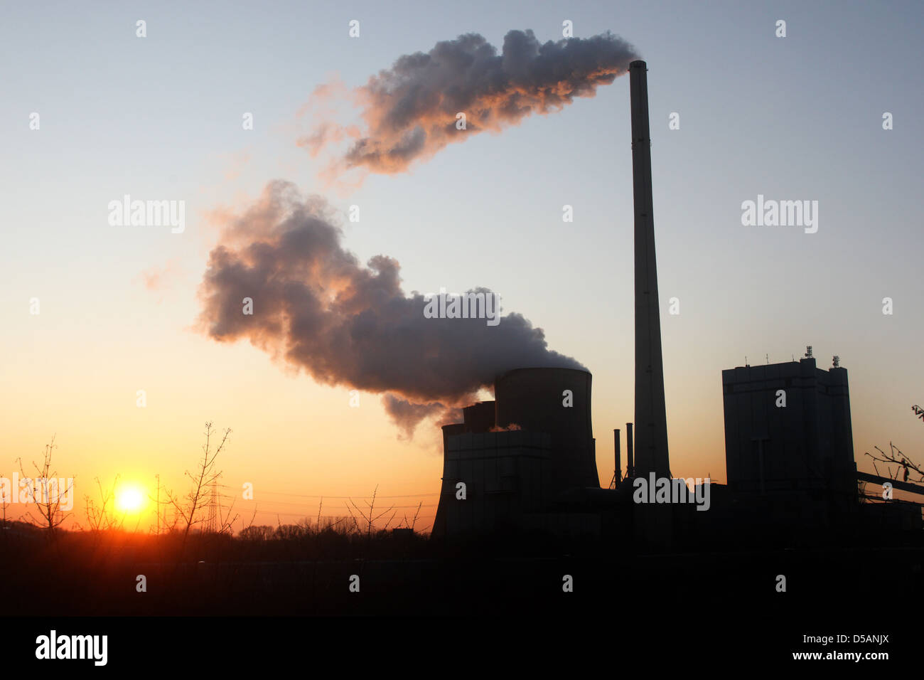 Werne, Deutschland, erneuert bei Sonnenuntergang Stockfoto