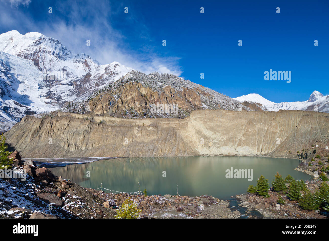 Gangapurna See, Annapurna Gebiet, Himalaya, Nepal Stockfoto Gangapurna See, Annapurna Gebiet, Himalaya, Nepal Stockfoto