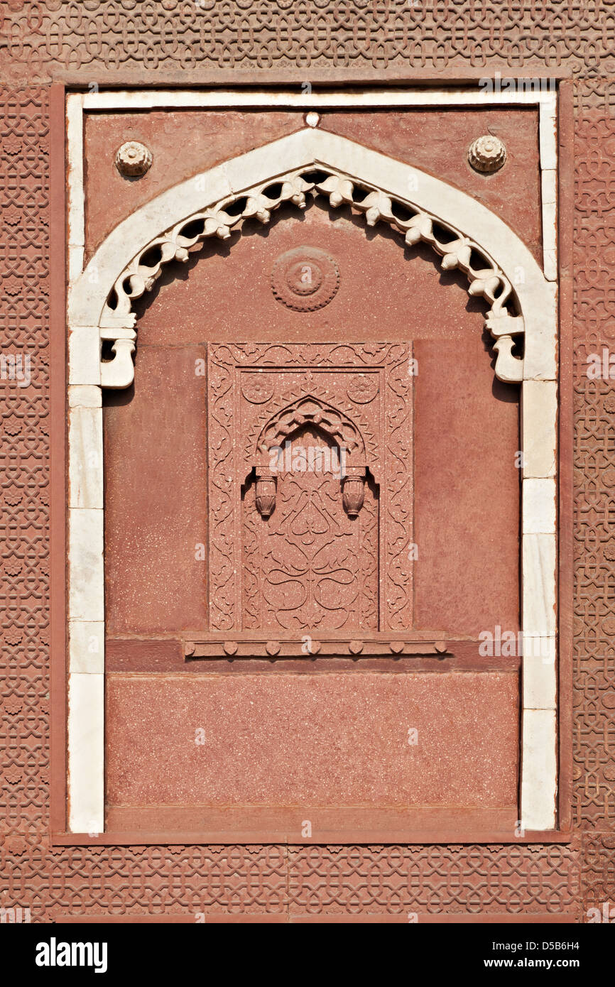 Alkoven - islamischen oder Mogul-Architektur, Agra Fort, Indien Stockfoto