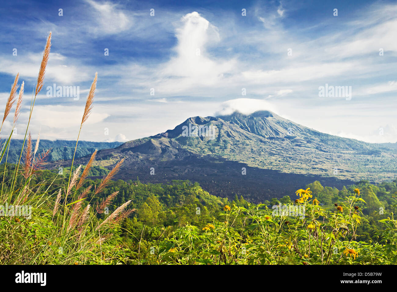 Mount Batur am Morgen, Bali Stockfoto