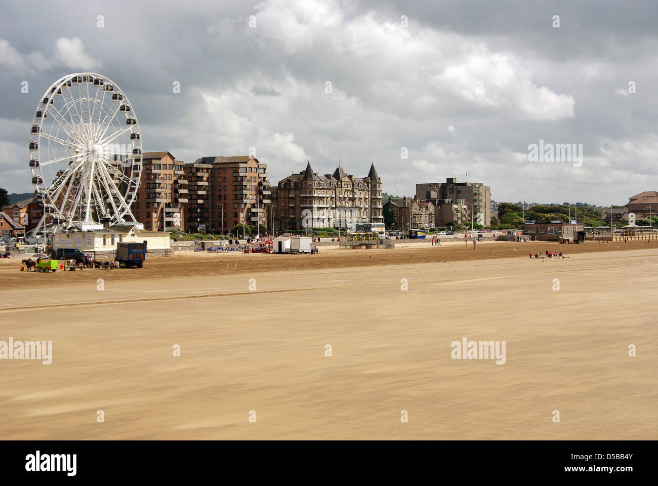 Riesenrad und Strand an der Weston Super Mare, UK Stockfoto