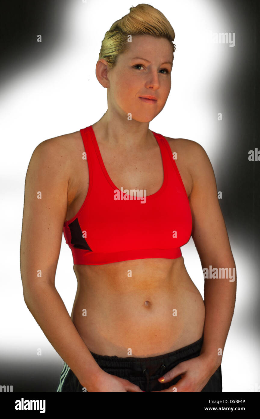 Mädchen in Fitnesskleidung Stockfoto