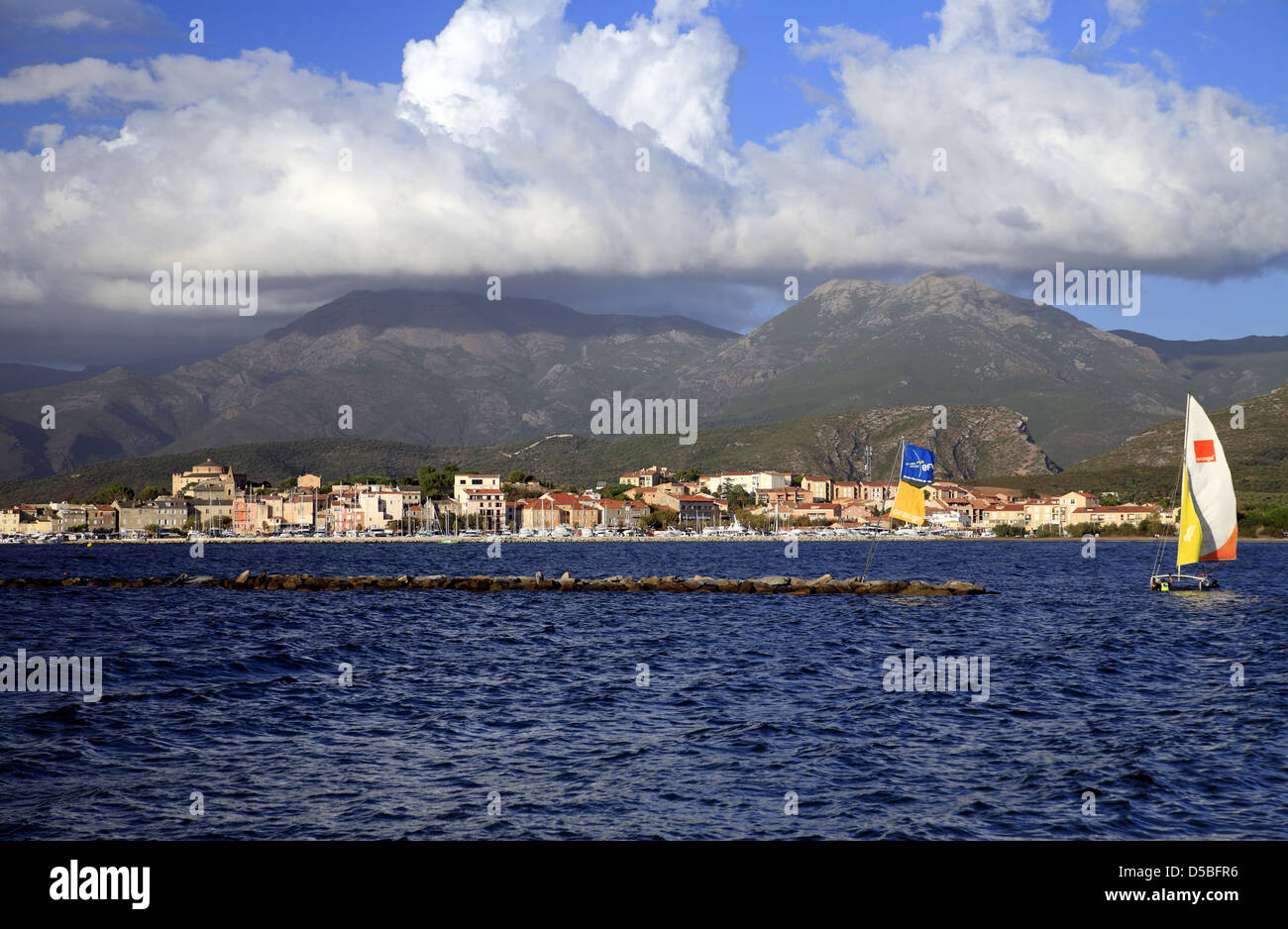 St Florent Stadt, Cap Corse, Korsika, Frankreich Stockfoto