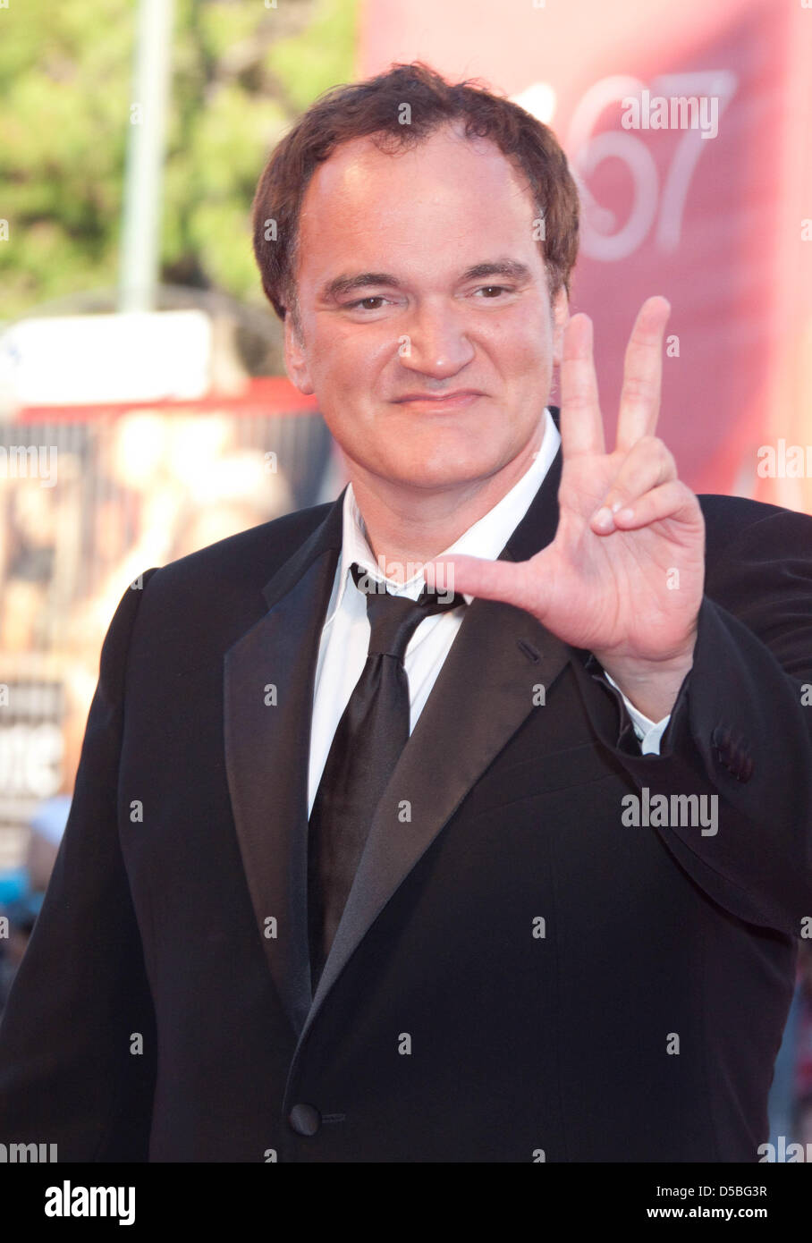 Direktor und Jurypräsidenten Quentin Tarantino besucht die Premiere von "Black Swan" während der 67. Internationalen Filmfestspiele Venedig im Palazzo del Cinema in Venedig, Italien, 1. September 2010. Foto: Hubert Boesl Stockfoto