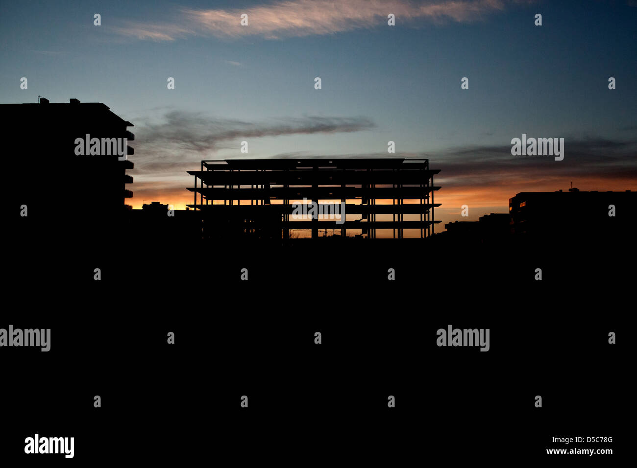 Unvollendete Bau Stockfoto