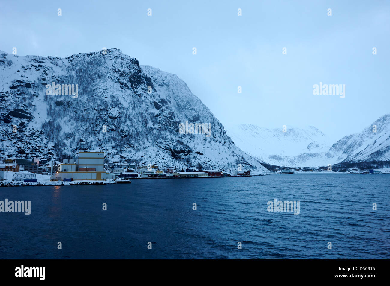 Oksfjord während Winter Norwegen Europa Stockfoto