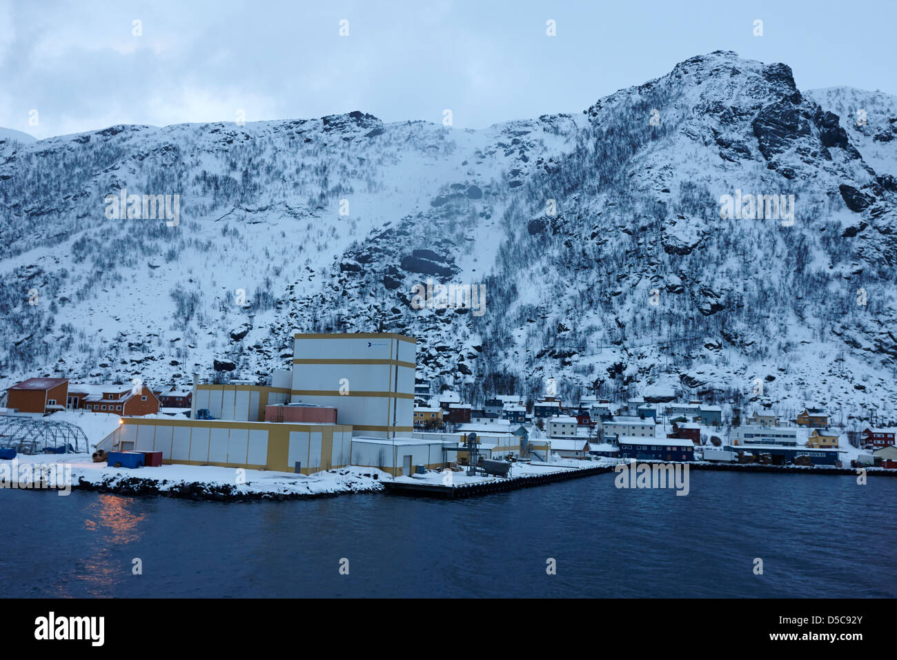 Oksfjord während Winter Norwegen Europa Stockfoto