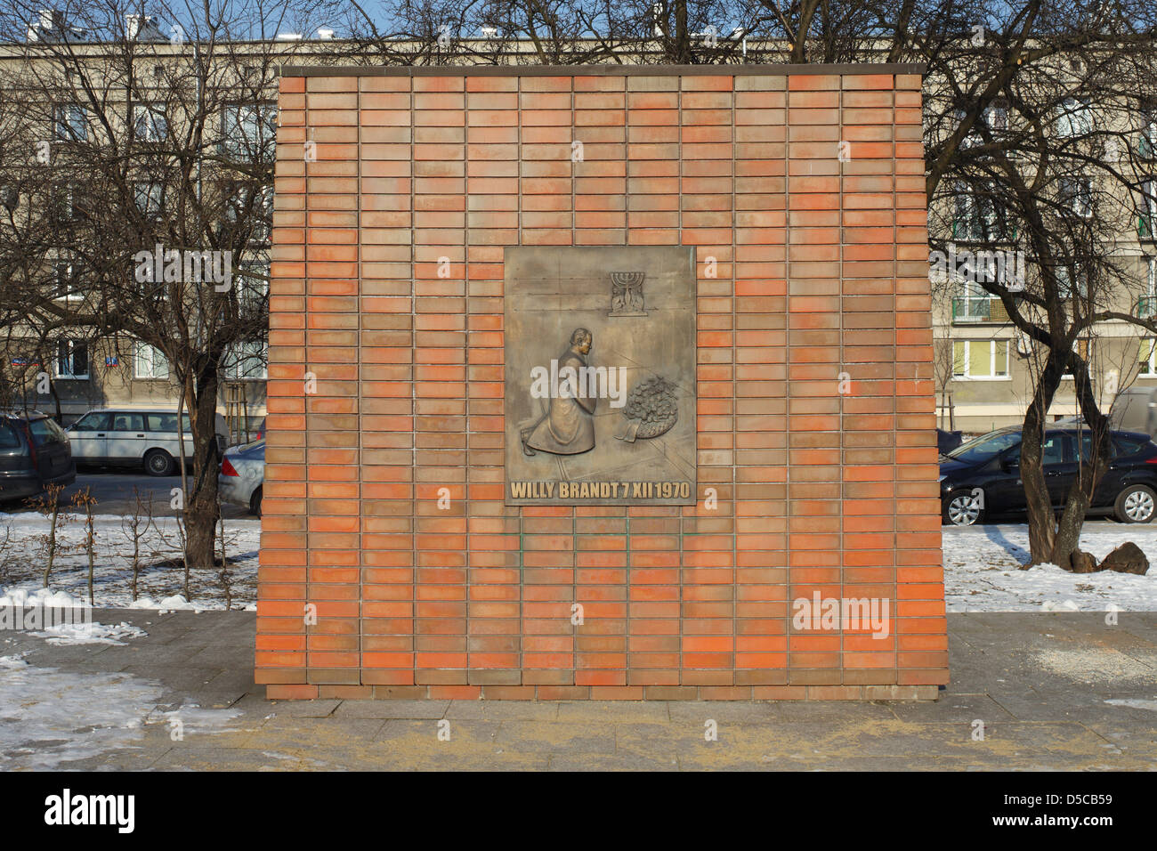 Warschau, Polen, Denkmal für den Kniefall Willy Brandts am 12.07.1970 Stockfoto