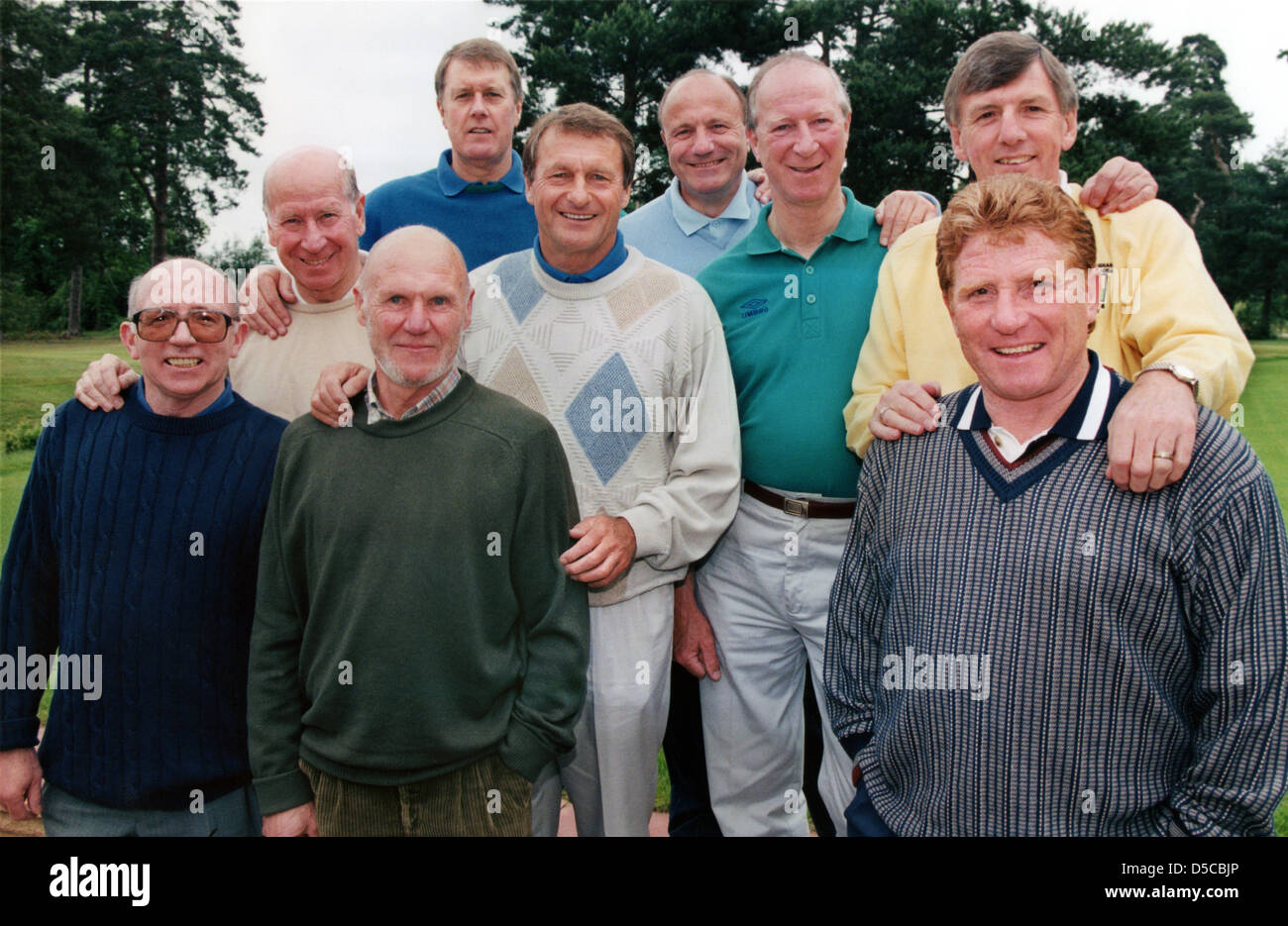 England Fußball WM 1966 das Siegerteam fotografiert auf ein Wiedersehen im Jahr 1998 Stockfoto