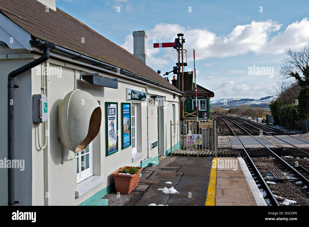 Berwick Railway Station, East Sussex, UK Stockfoto