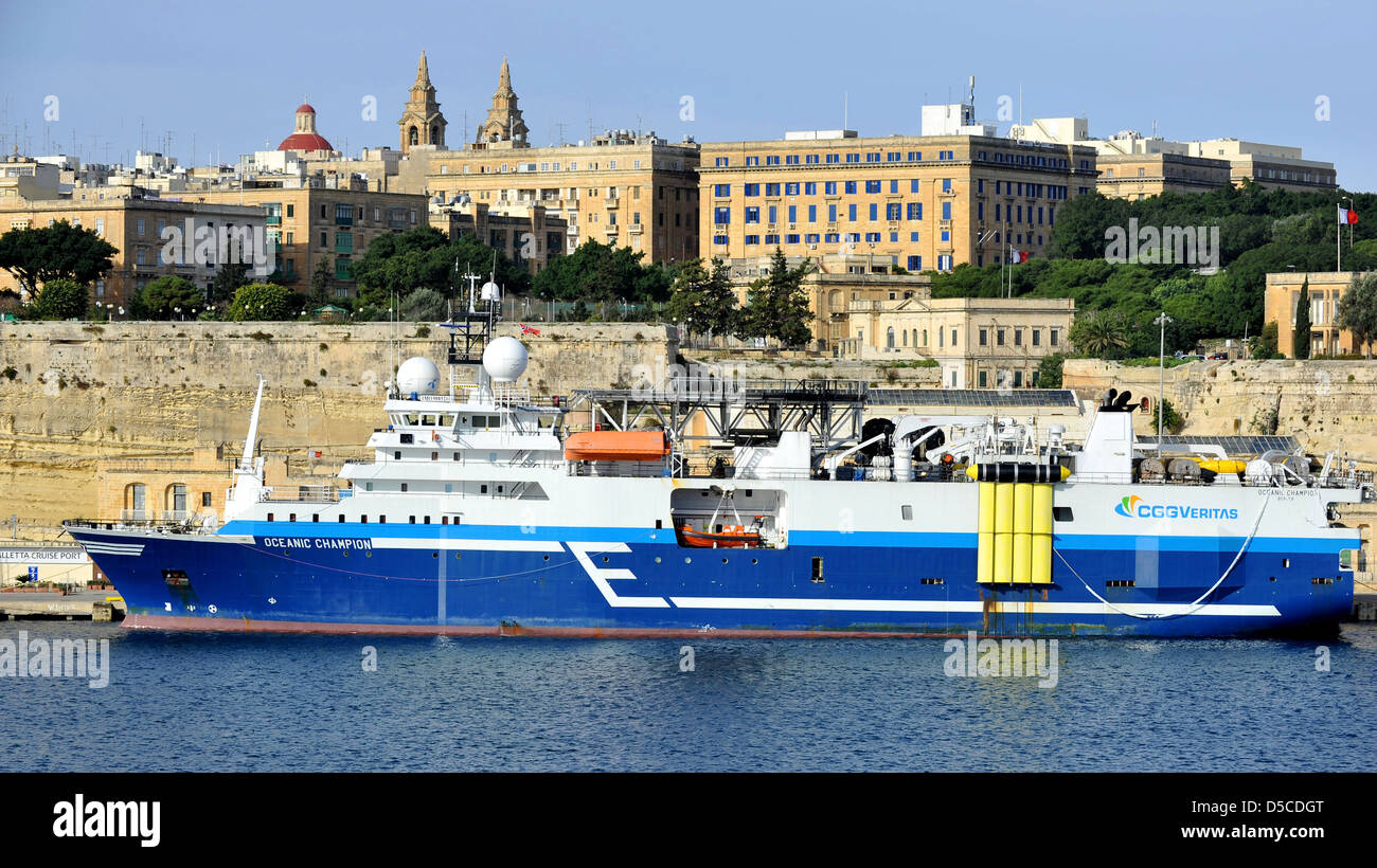 Ozeanische Champion ship im Grand Harbour, Valletta, Malta. Stockfoto