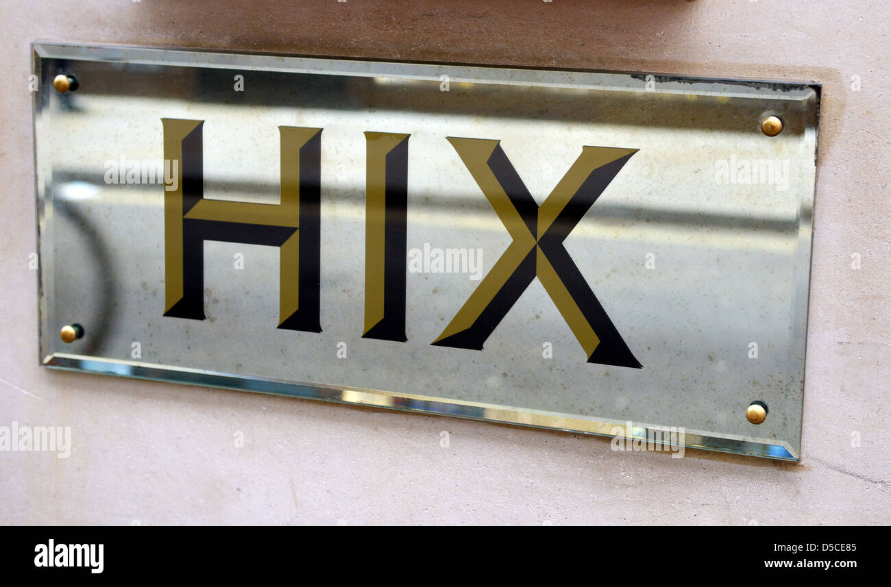 Hix Restaurant Zeichen, London, England, UK Stockfoto