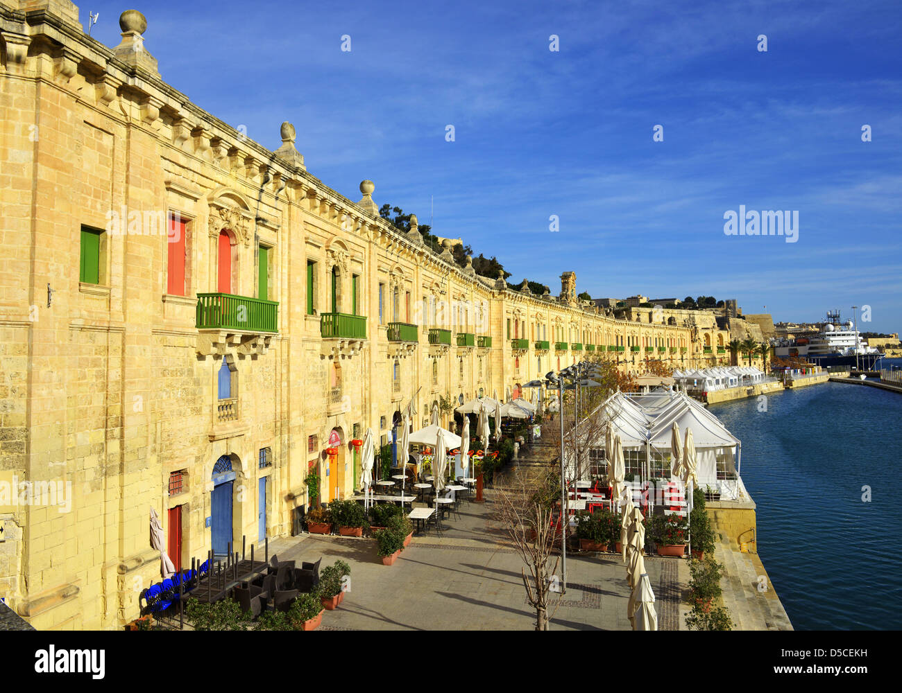 Das Hafengebiet Grand Harbour in Valletta, Malta Stockfoto