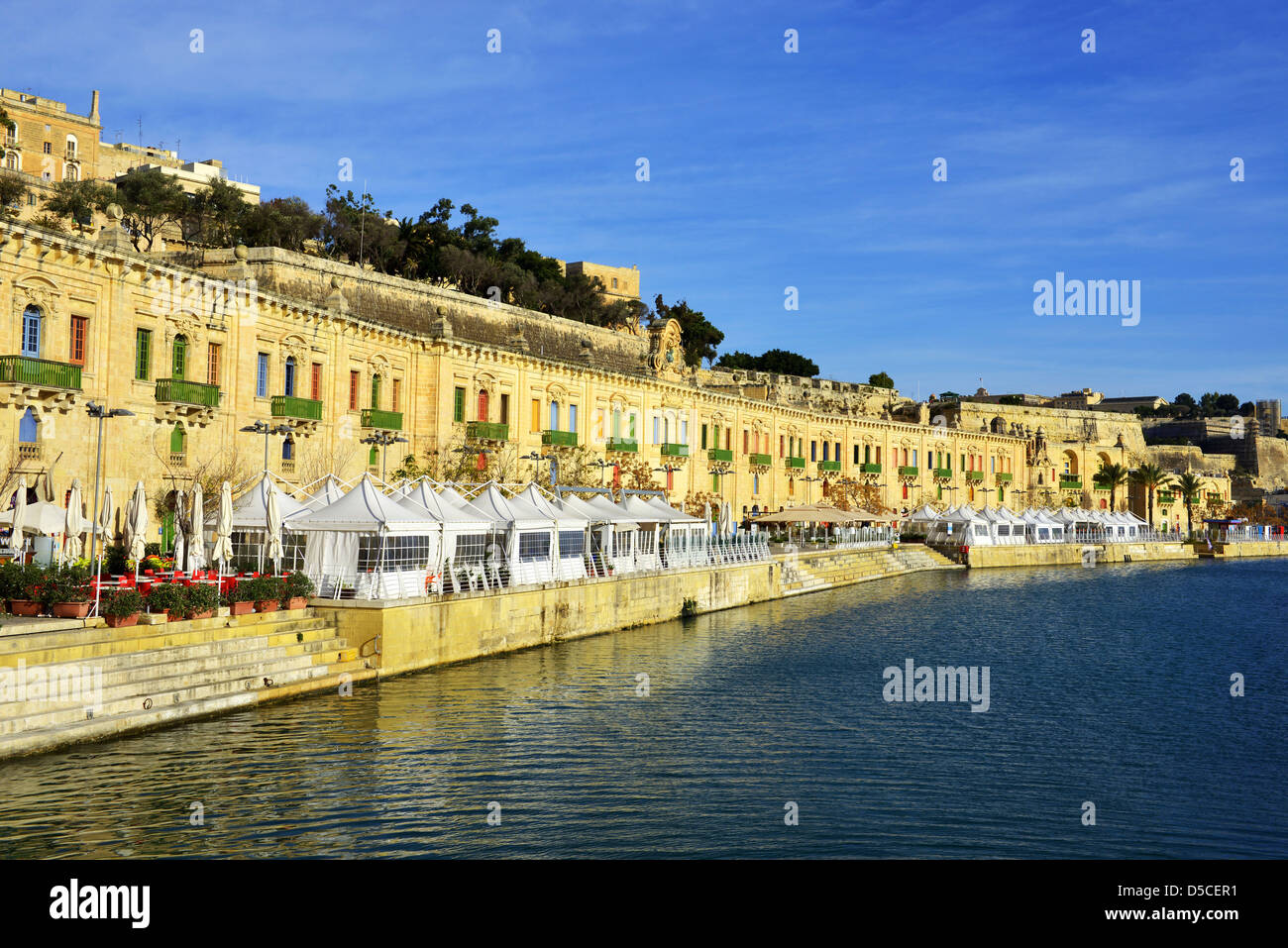Das Hafengebiet Grand Harbour in Valletta, Malta Stockfoto