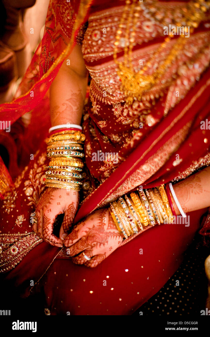 Traditionelle, Hindu, Hochzeit, Zeremonie, Braut Stockfoto