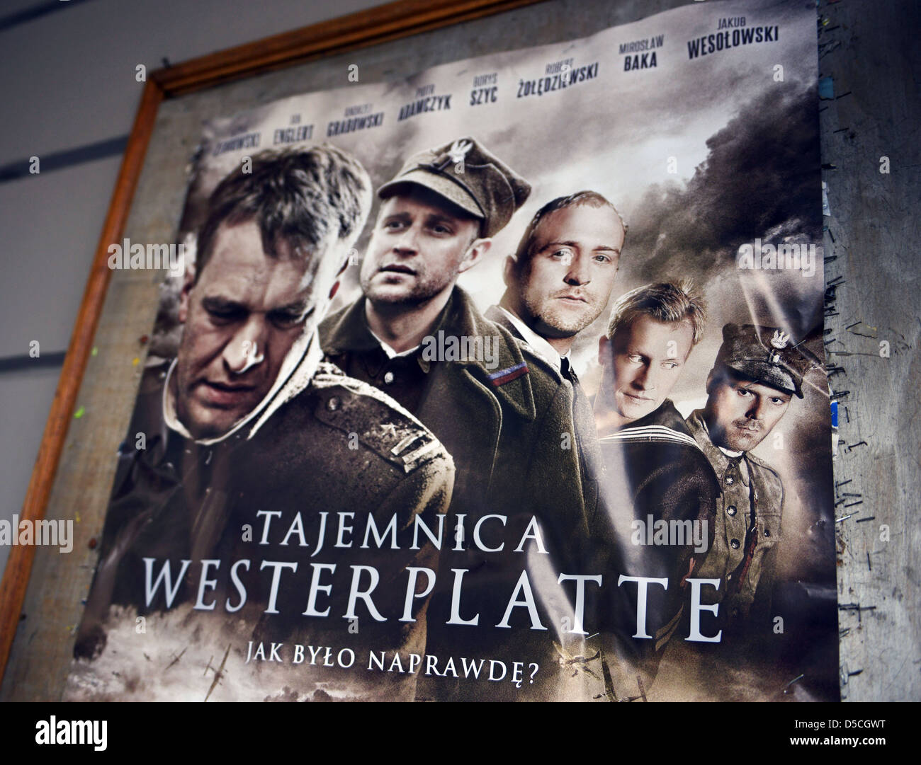 Film Poster von Westerplatte, war der Ort der ersten Schlacht des zweiten Weltkriegs in der Nähe von Danzig, Polen Stockfoto