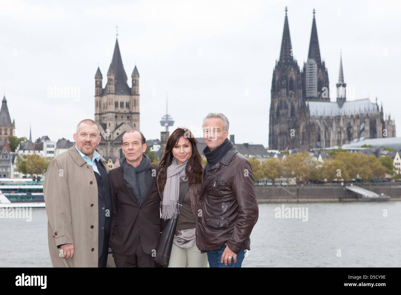 Dietmar Baer, Simone Thomalla, Martin Wuttke, Klaus J Behrendt, bei einem Fototermin für "Tatort: Ihr Kinderlein rückt" an Stockfoto