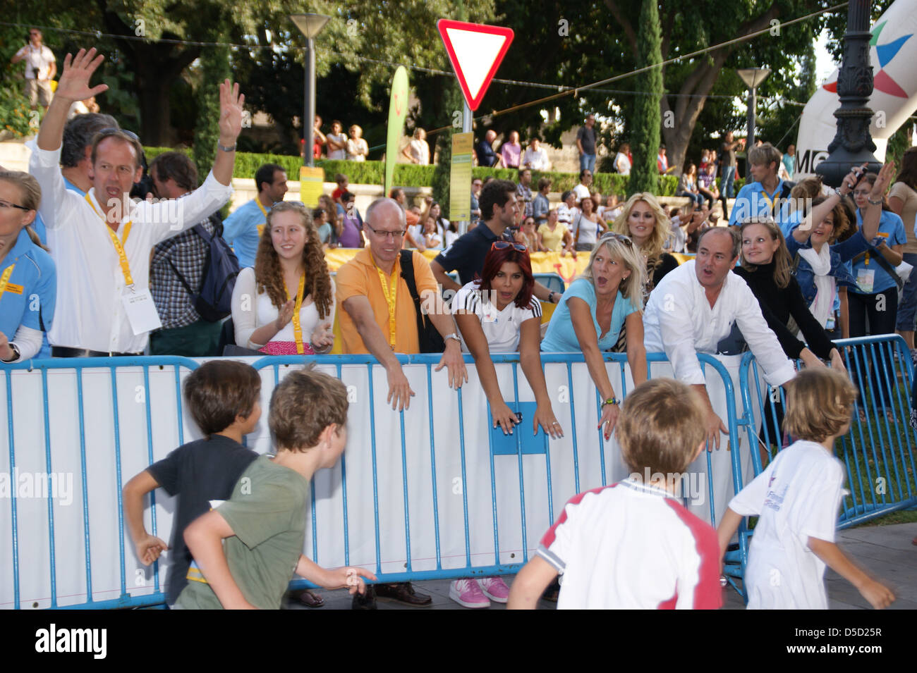 Indira Weis, Ulrike von der Groeben und Wolfram Kons am Unicef Kids Run Palma. Palma De Mallorca, Spanien - 15.10.2011. : Stockfoto