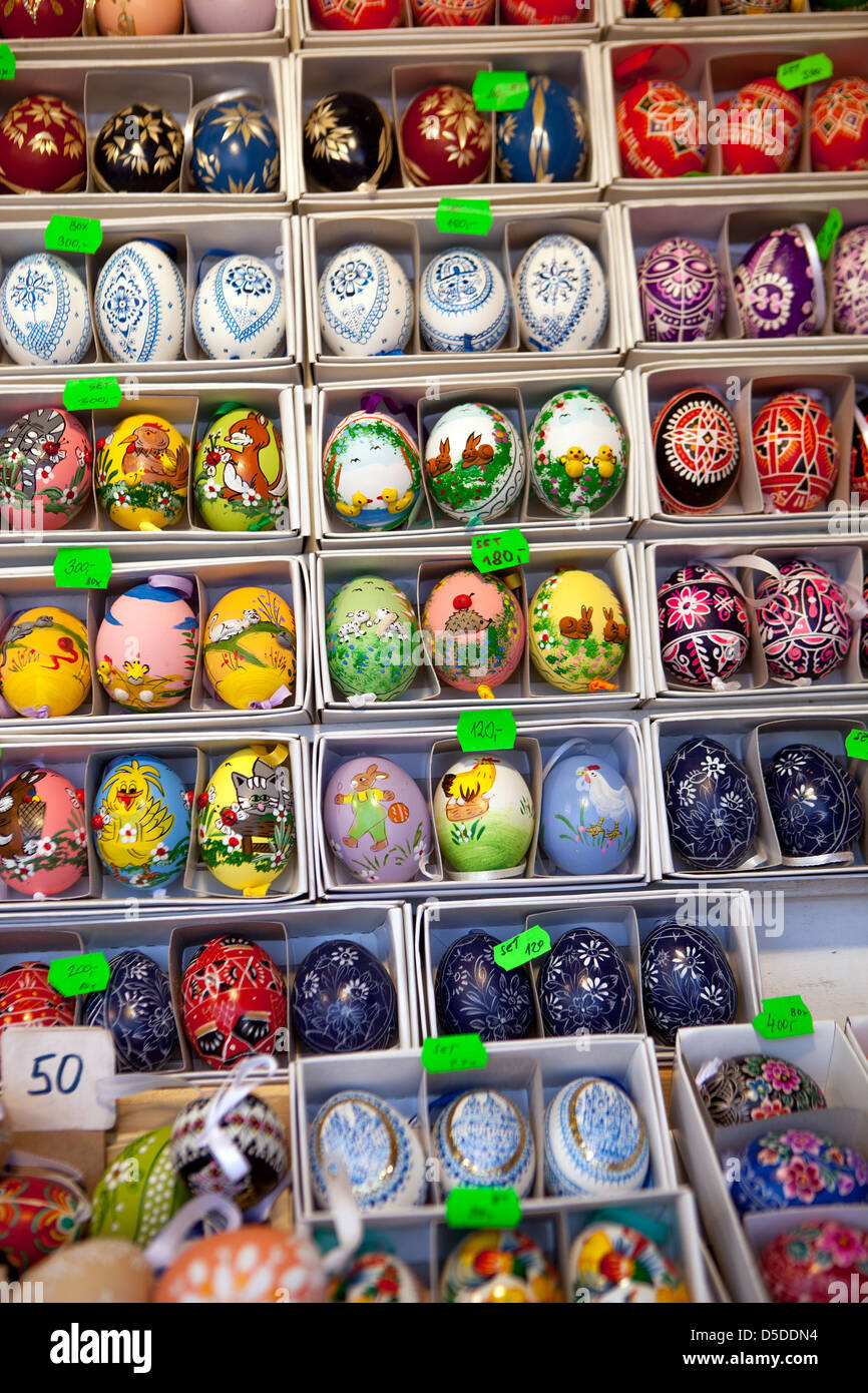 Original Tschechische Easter Eggs, Traditionen, Urlaub, Prag Tschechische Republik Stockfoto