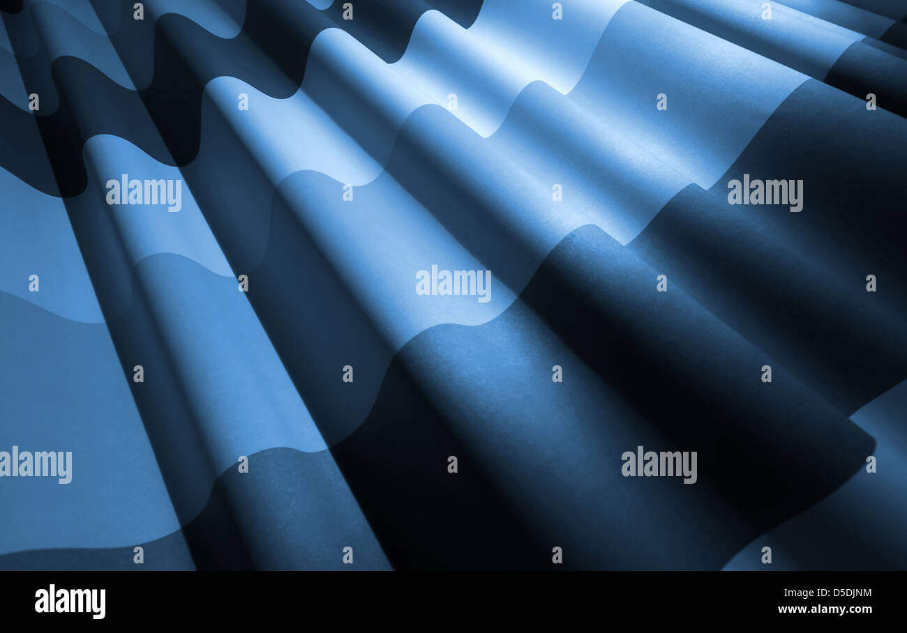 Abstrakte blauen Monochrome winkte Stoff Hintergrund Stockfoto