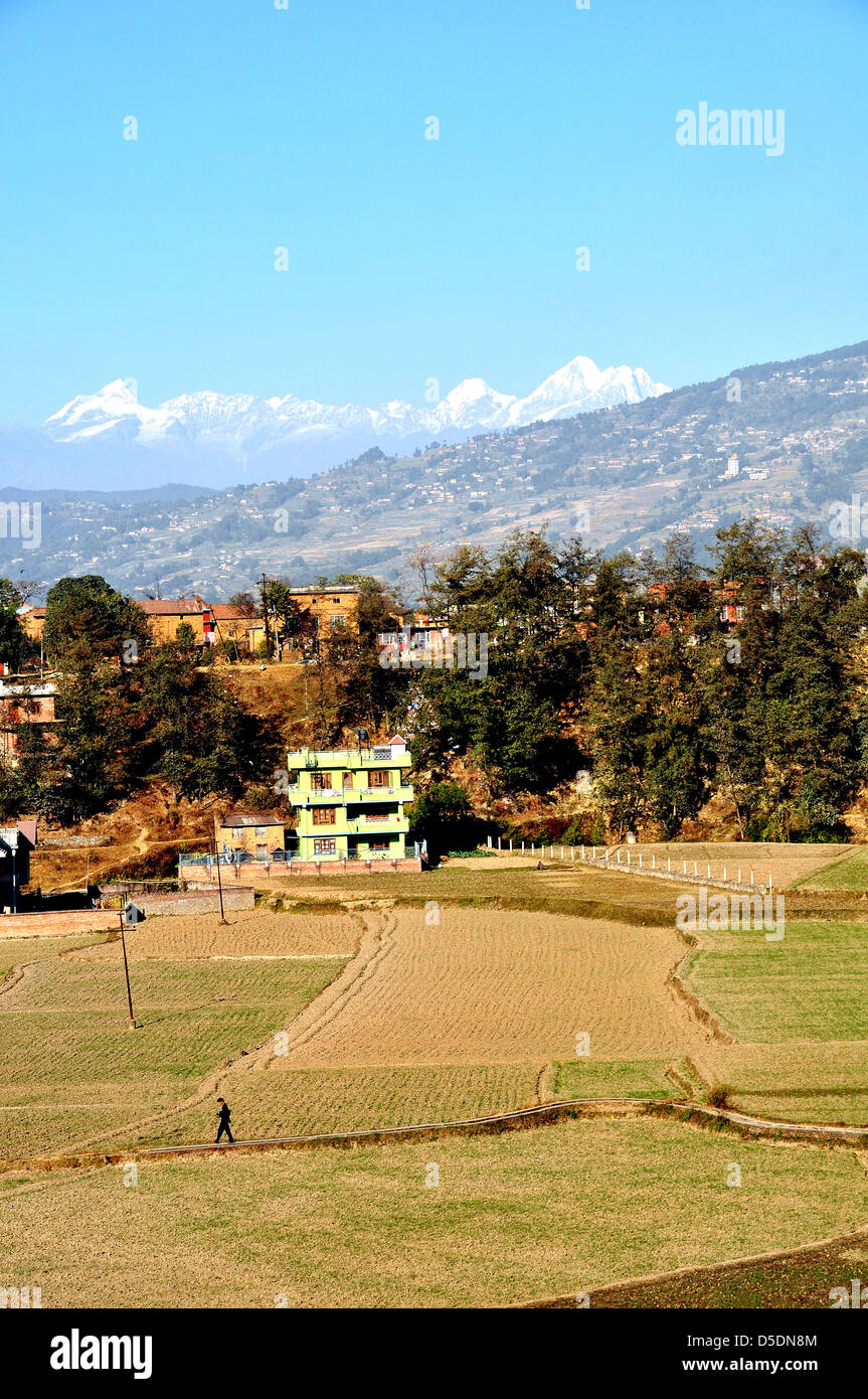 Landschaft-Kathmandu-Tal Nepal Asien Stockfoto