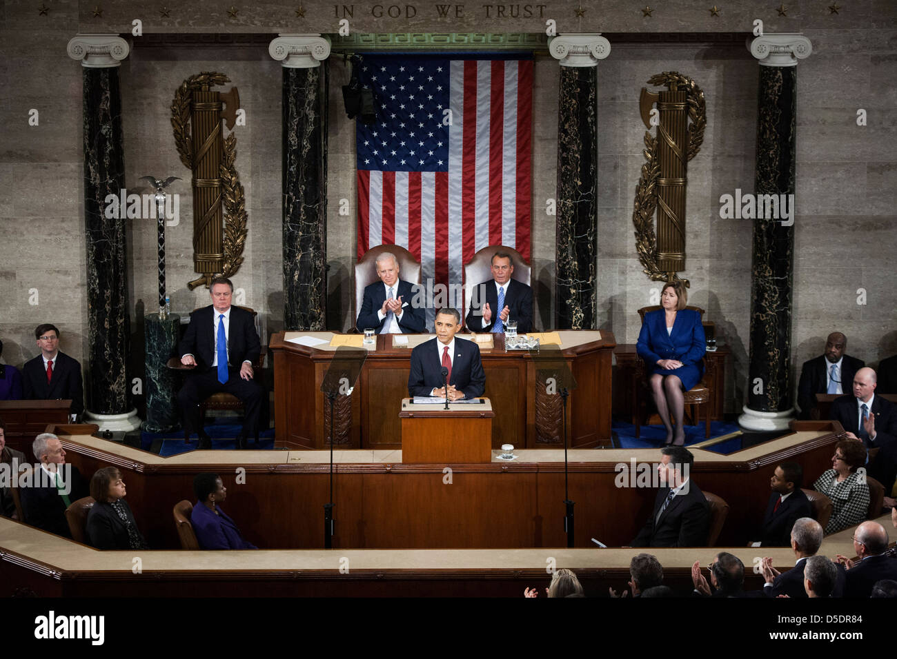 US-Präsident Barack Obama liefert den Zustand der Anschluß-Adresse in Washington, D.C., USA, Dienstag, 24. Januar 2012. Stockfoto