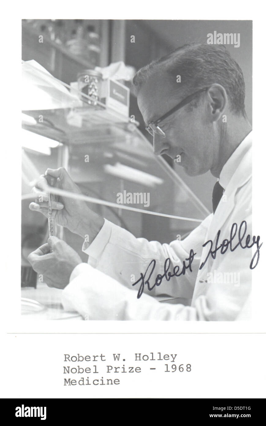 Porträt des Robert William Holley (1922 – 1993), Biochemiker Stockfoto