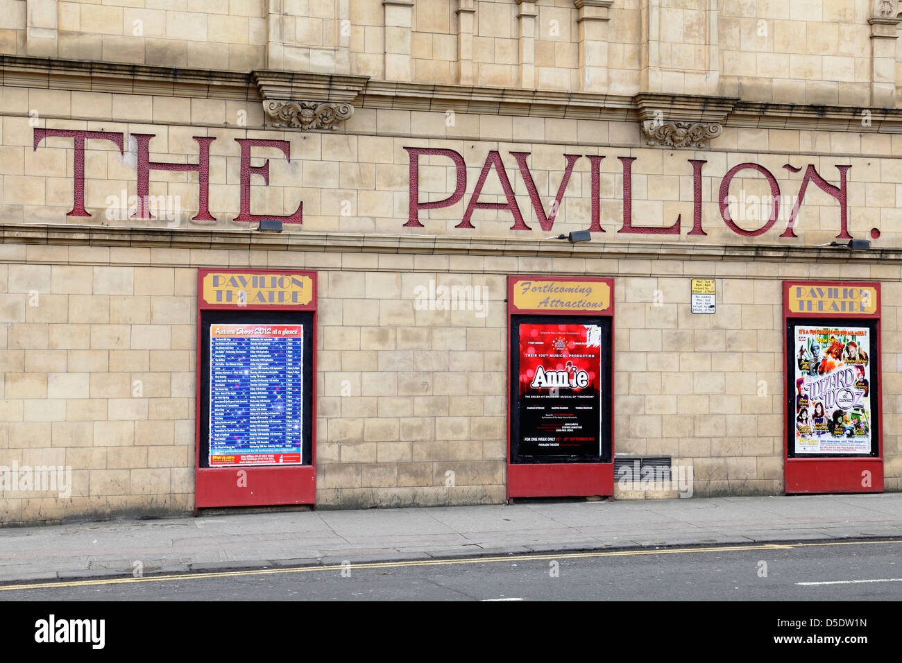 Schild Pavilion Theatre auf der Renfrew Street, Glasgow City Centre, Scotland, UK Stockfoto