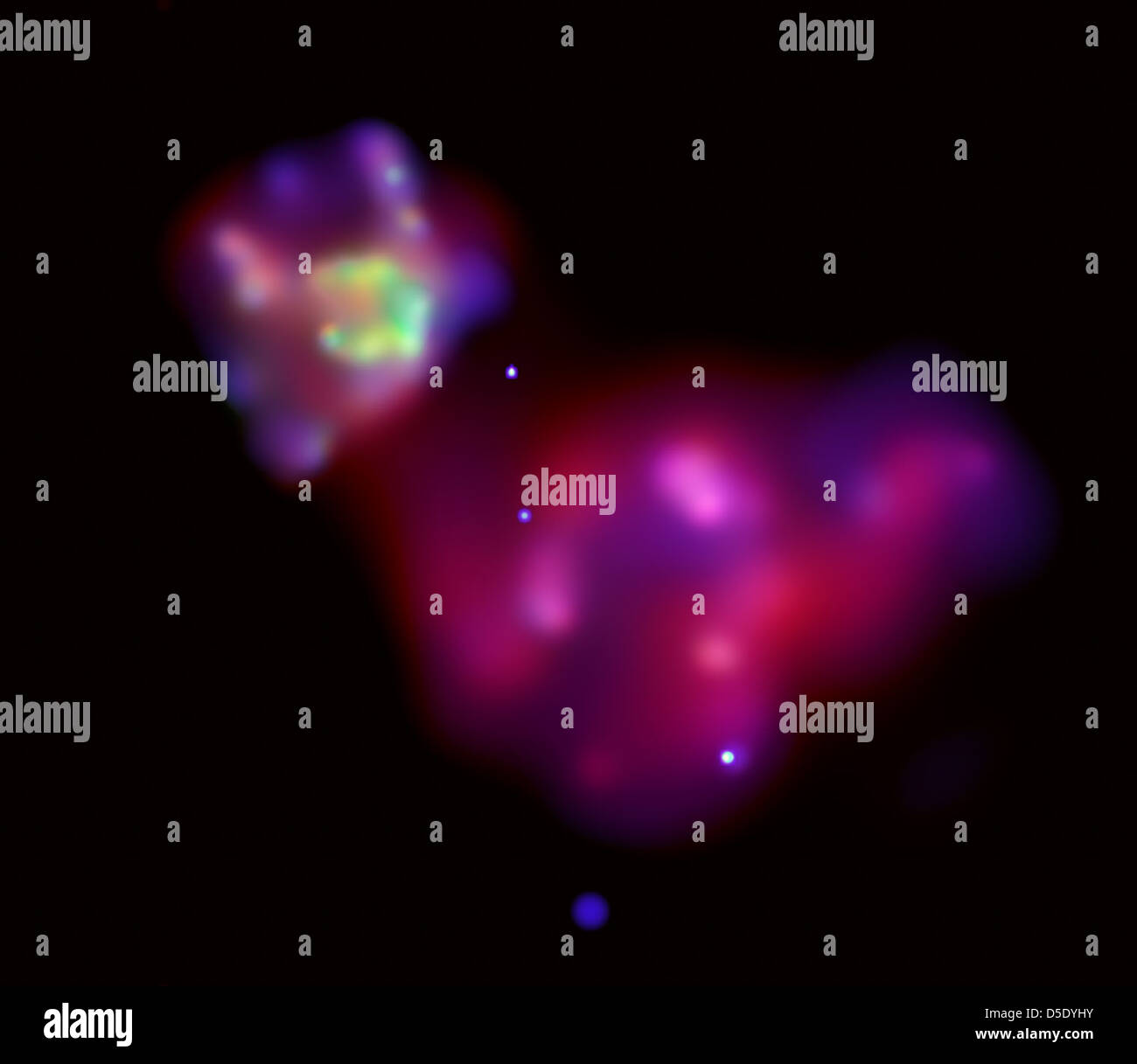 DM-L316: Supernova Überreste dekonstruiert (zwei Supernova-Überreste in der großen Magellanschen Wolke Galaxie) Stockfoto DM-L316: Supernova Überreste dekonstruiert (zwei Supernova-Überreste in der großen Magellanschen Wolke Galaxie) Stockfoto