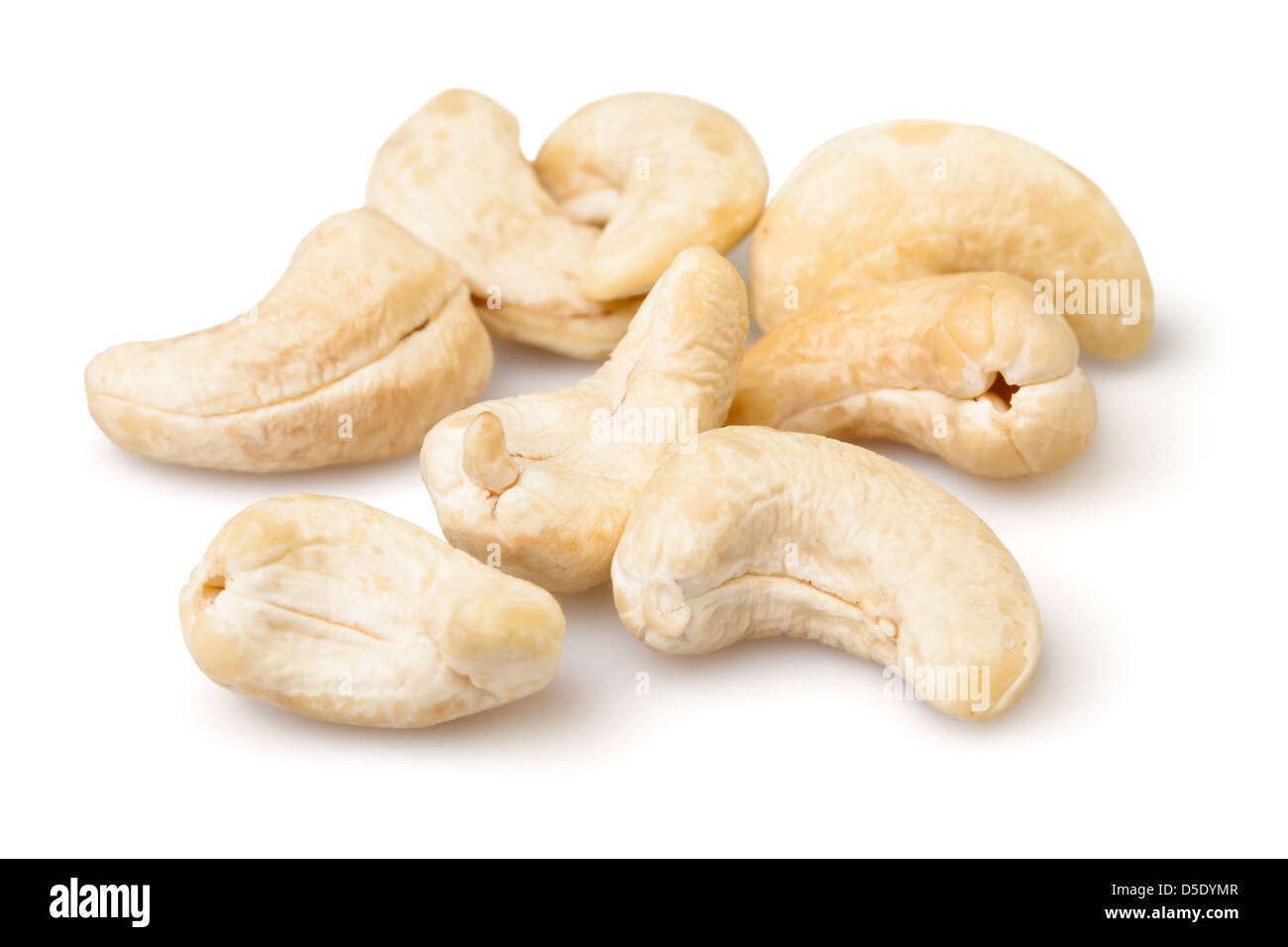 Cashew-Gruppe auf weißem Hintergrund Stockfoto