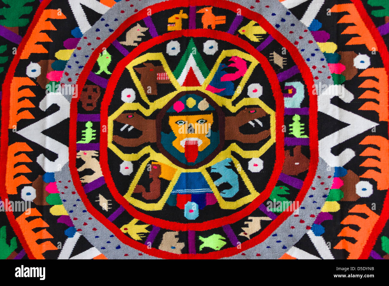 Bunte Tapeten mit Aztec-Muster, Mexiko Stockfoto