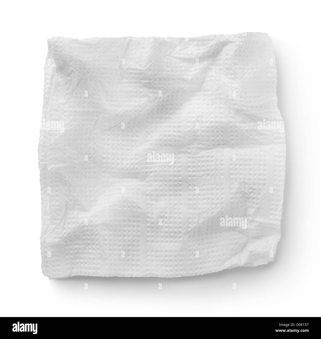 Papierservietten isoliert auf weißem Hintergrund Stockfoto