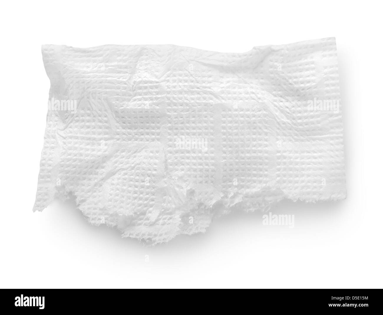 Papierserviette isoliert auf weißem Hintergrund Stockfoto