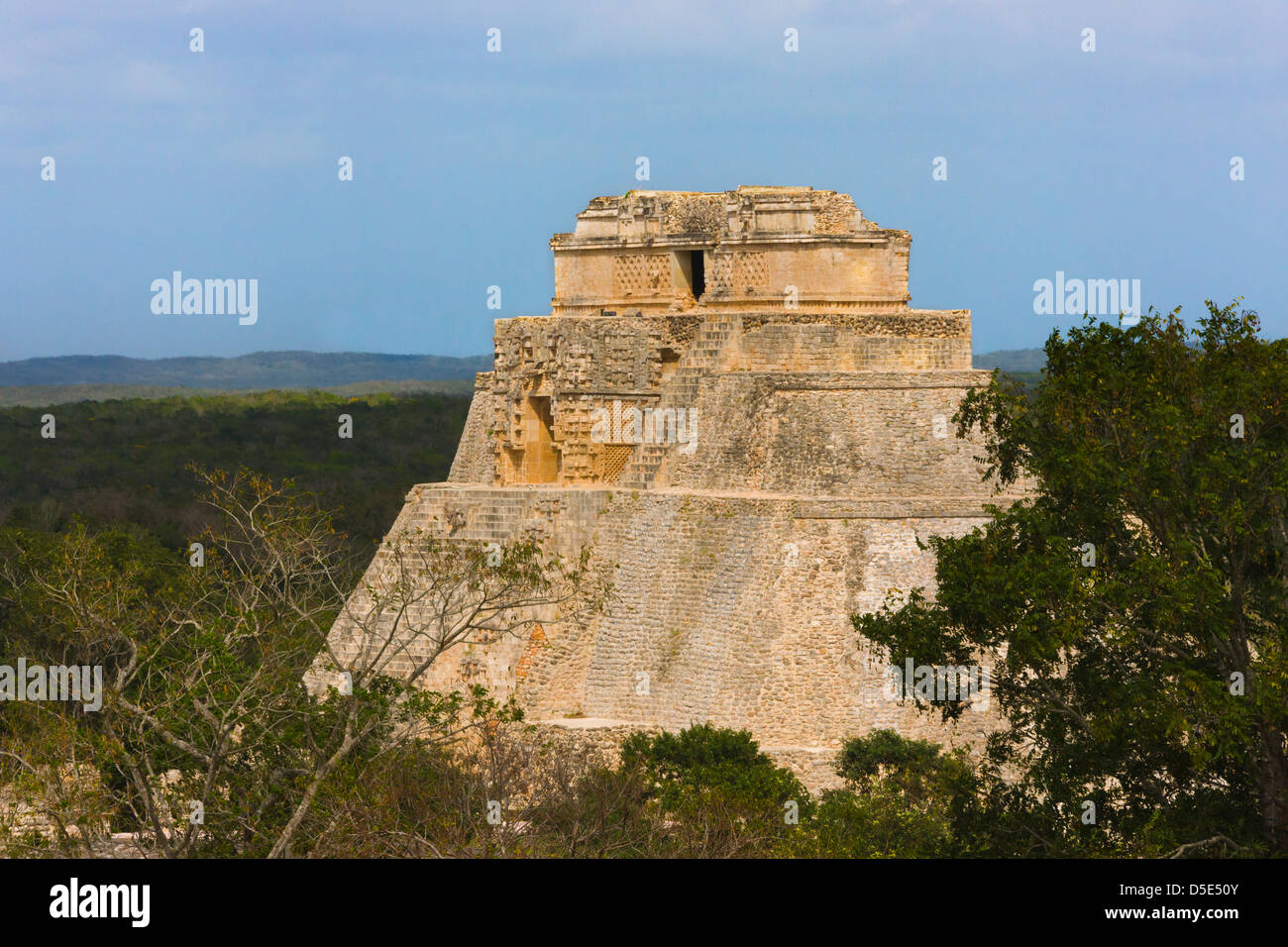 Der Zauberer-Pyramide, Uxmal, Yucatan, Mexiko Stockfoto