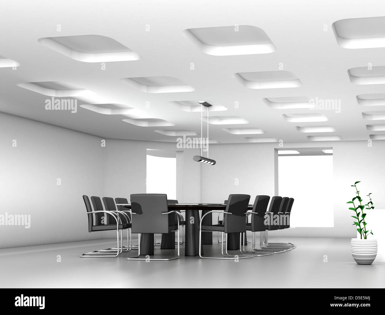 Konferenztisch mit Stühlen im Tagungsraum Stockfoto