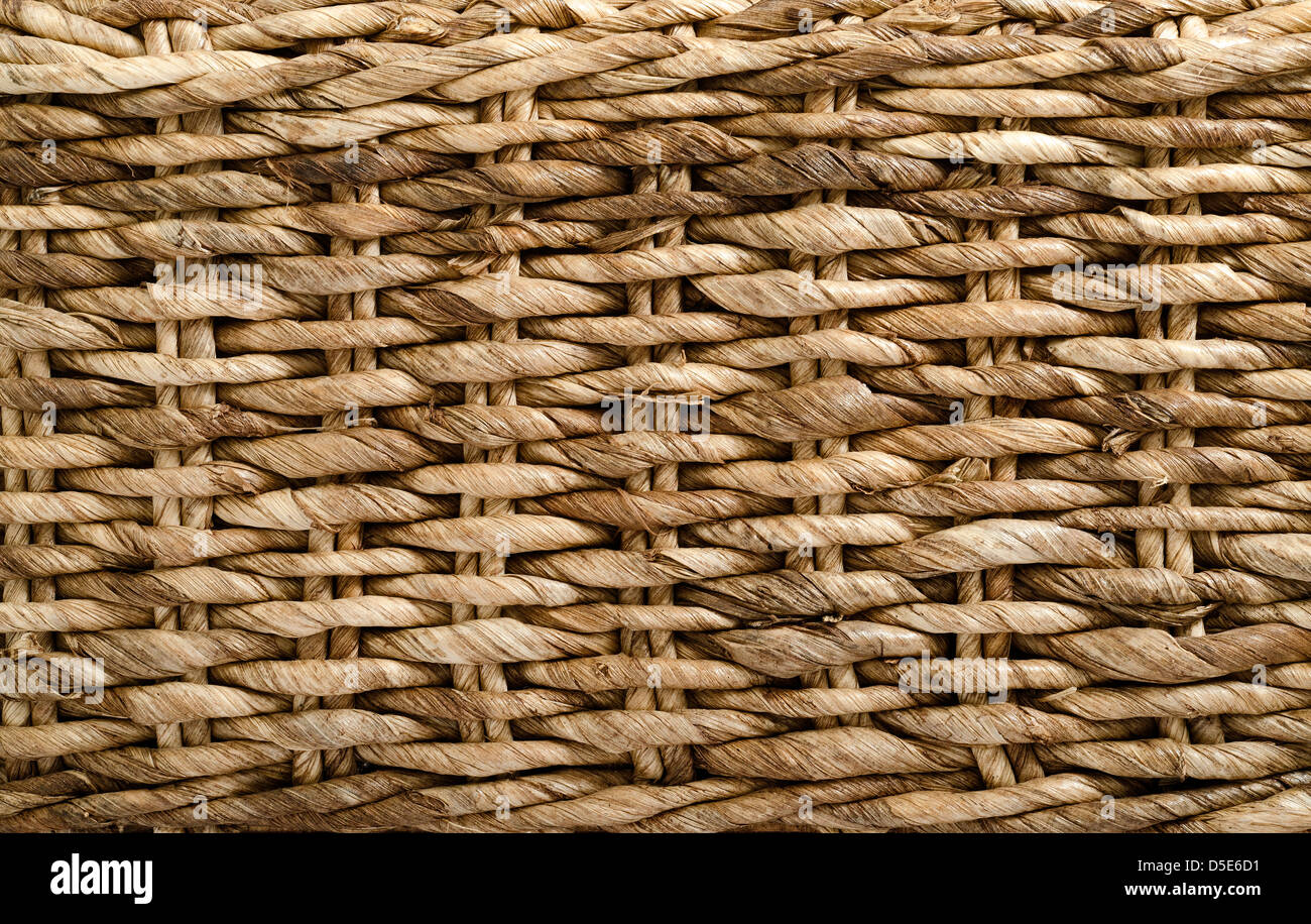 Nahaufnahme von einem geflochtenen Korb. Stockfoto