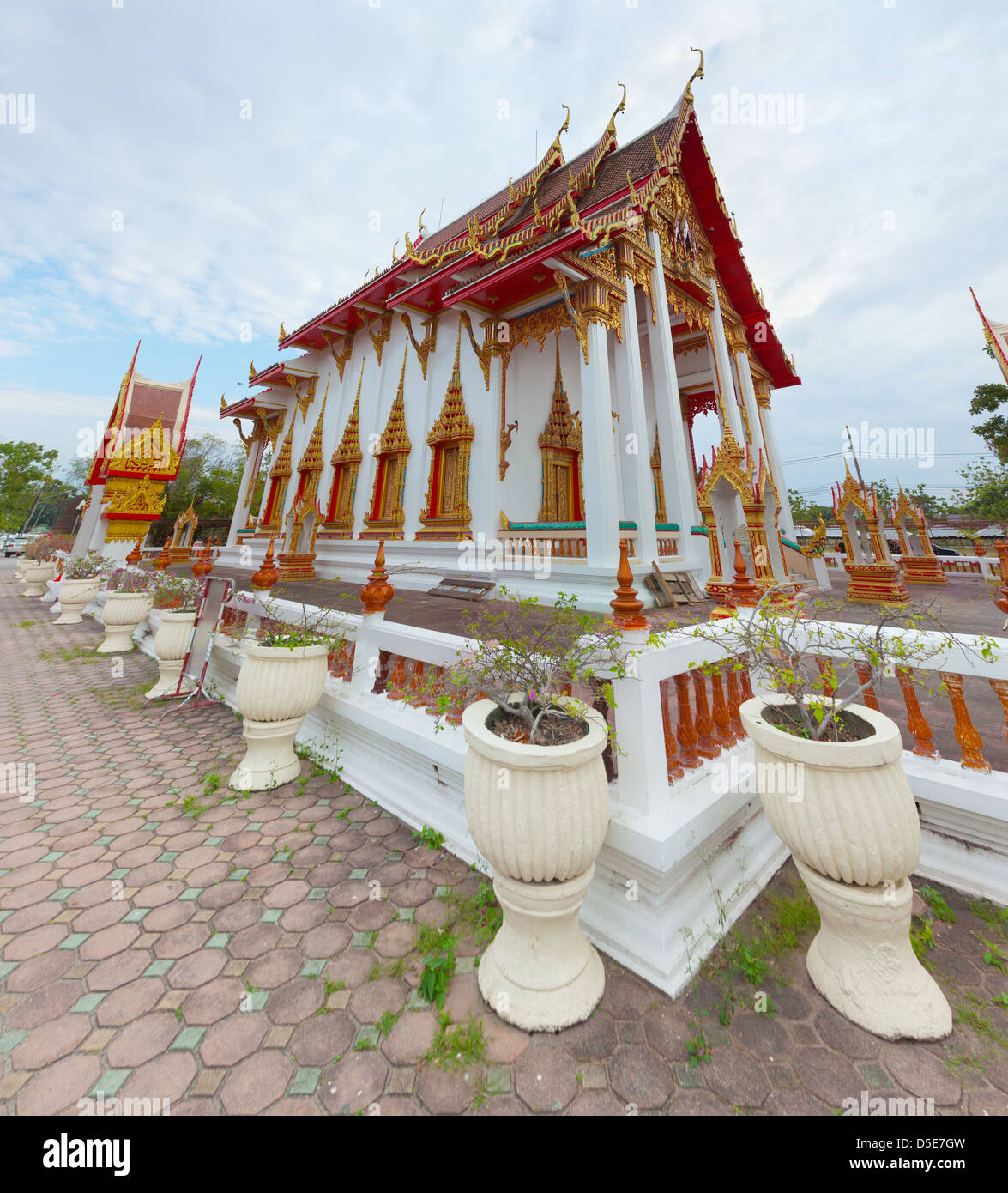 Wat Chalong buddhistische Tempel vertikales Panorama, Phuket, Thailand Stockfoto