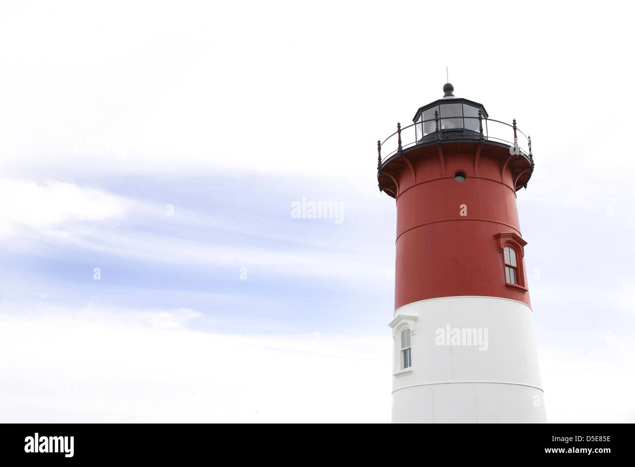 Eine Außenansicht Nauset Leuchtturm am Cape Cod, Massachusetts, USA Stockfoto