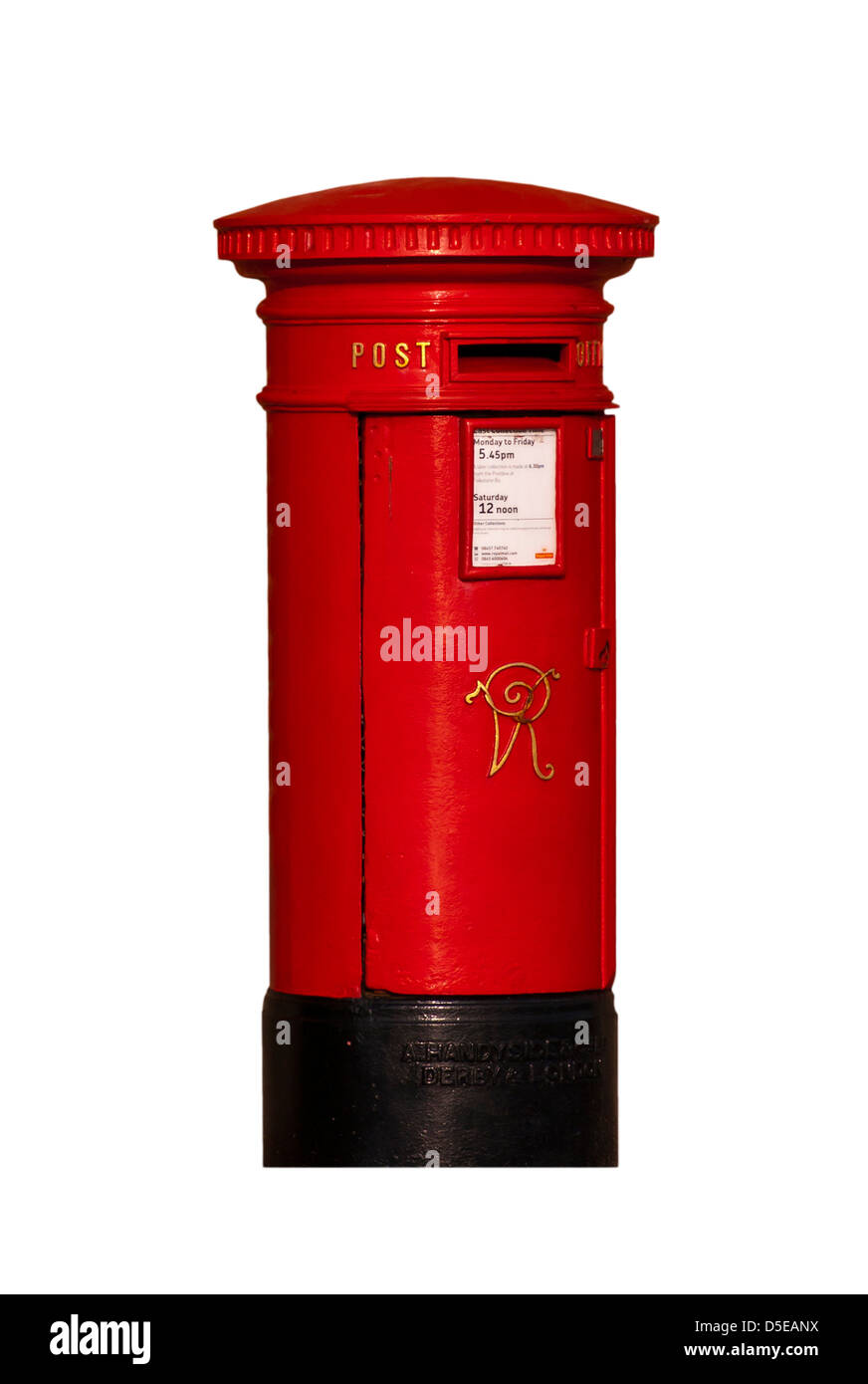 Roten viktorianischen Gusseisen Royal Mail Briefkasten Briefkasten UK Stockfoto