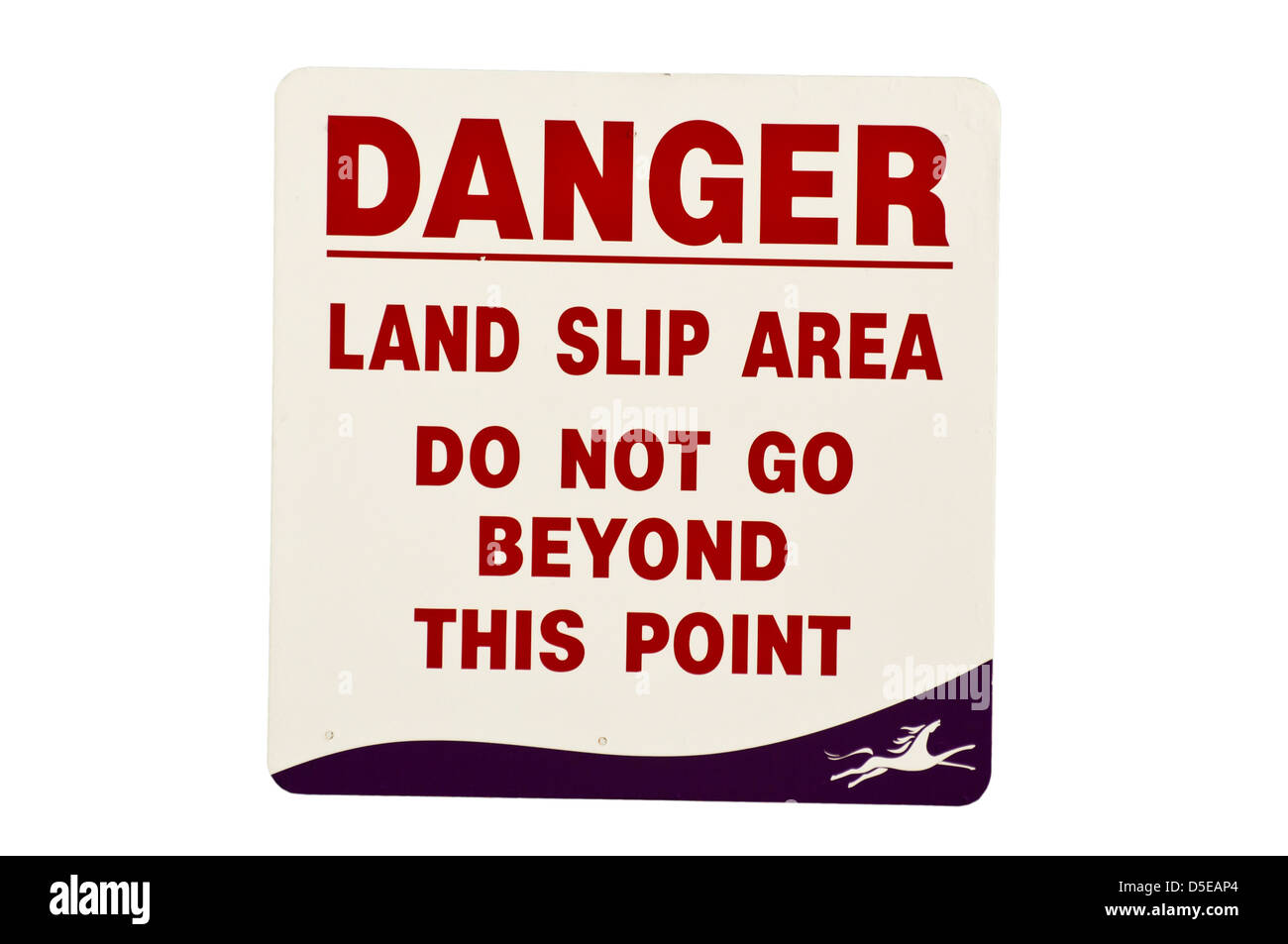 Vorsicht Vorsicht Klippen Gefahrenzeichen UK Gefahr Slip Landfläche gehen nicht Beyong dieses Punkt-Zeichen Stockfoto