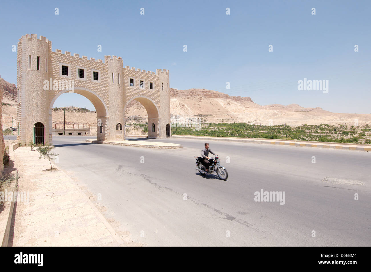 Das Haupttor der Stadt Maaloula, Syrien Stockfoto