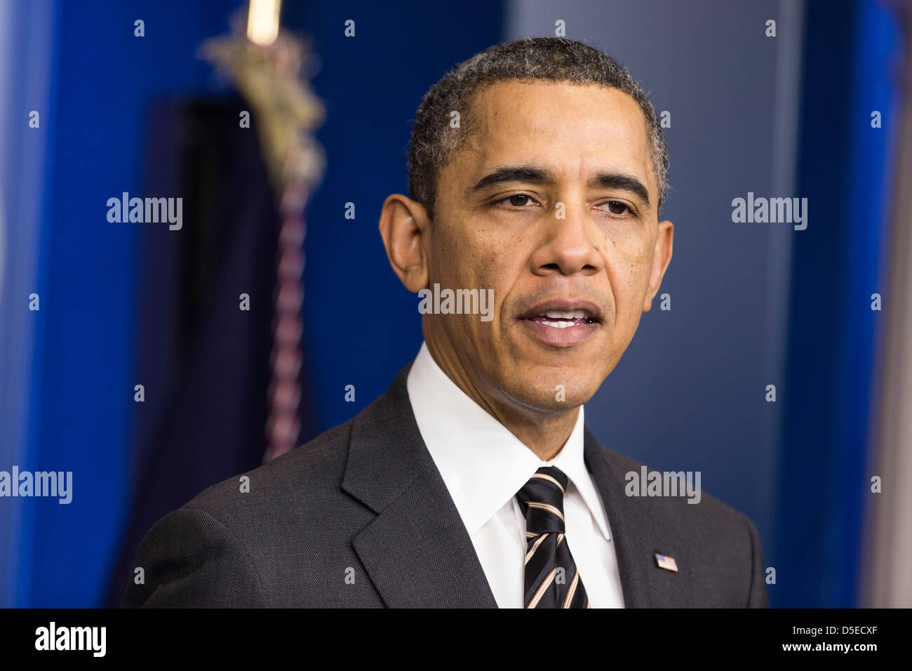 US-Präsident Barack Obama fordert Kongress passieren eine kleine Packung Ausgabenkürzungen und Steuerreform. Stockfoto