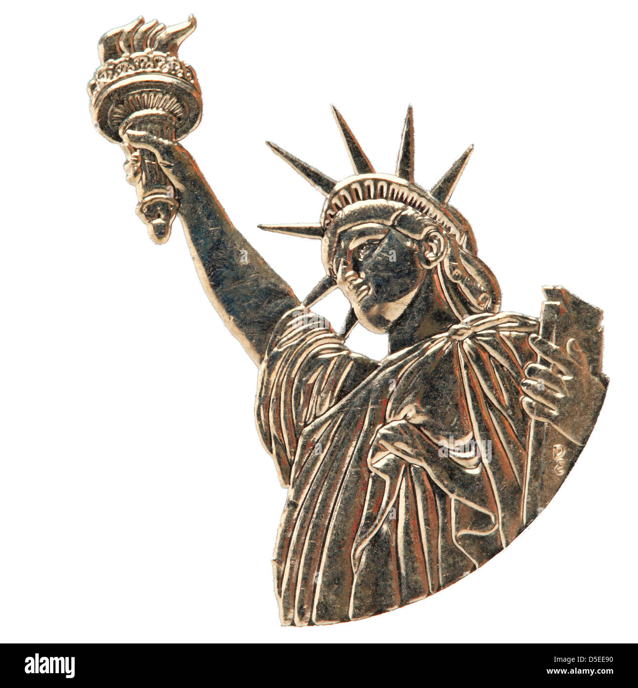 Freiheit von 1 Dollar Münze, USA, 2011, auf weißem Hintergrund Stockfoto