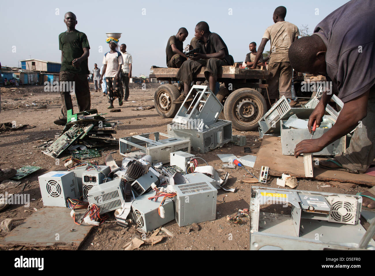 E-Schrott in Agbogbloshie Dump, Accra, Ghana. Stockfoto